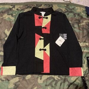 Susan Bristol NWT‎ Cardigan Unique Buttons Vtg Women's M/18